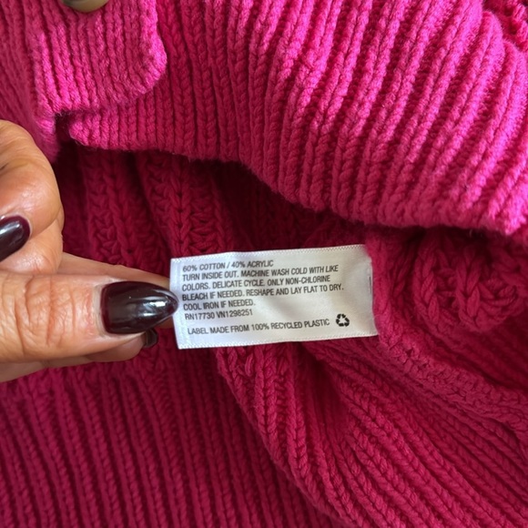 A New Day | Hot Pink Cardigan | Chunky Knit | Buttons | size L - Picture 3 of 4
